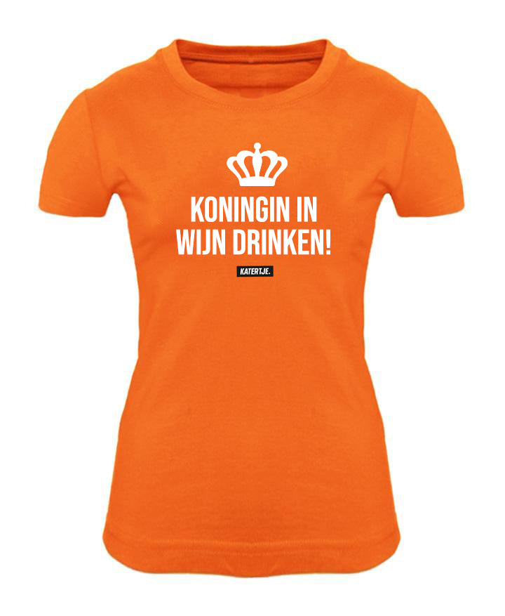 Koningin in wijn drinken! | Women tee | MEGA OUTLET