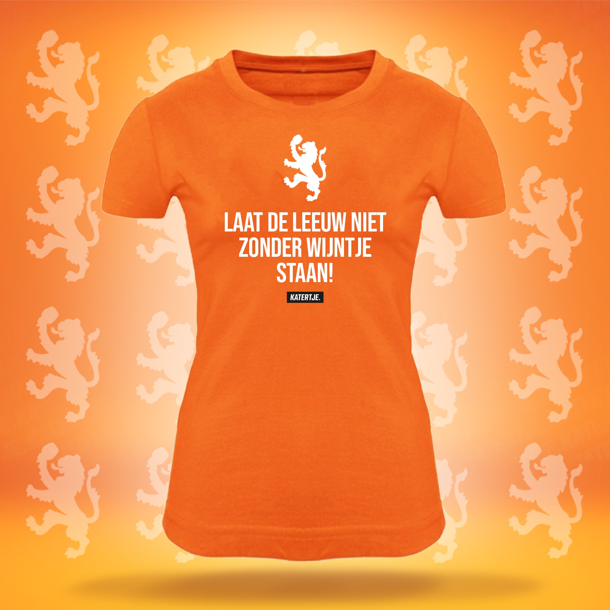 Laat de leeuw niet zonder wijntje staan! | Women tee | MEGA OUTLET