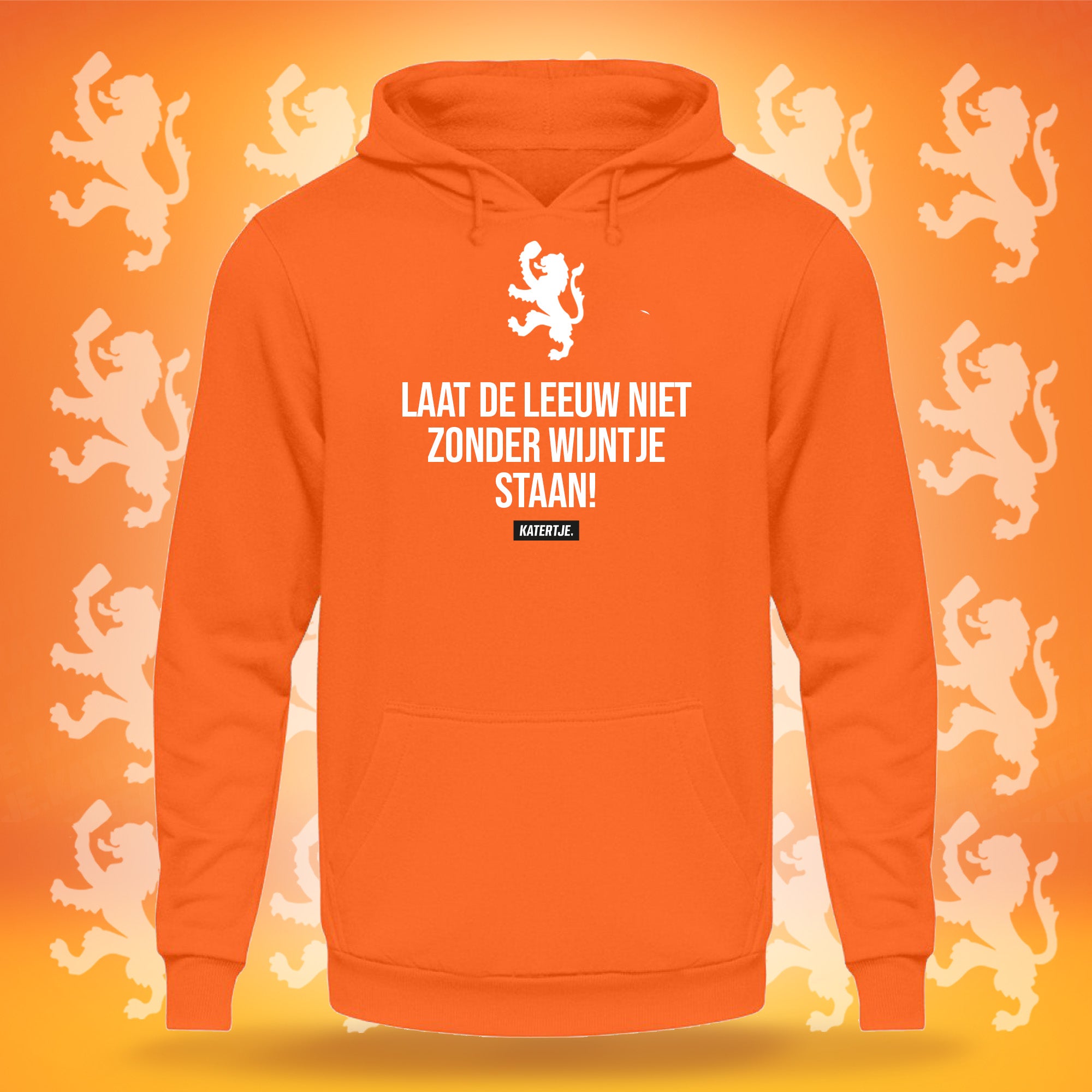 Laat de leeuw niet zonder wijntje staan!| Unisex Hoodie | MEGA OUTLET '24