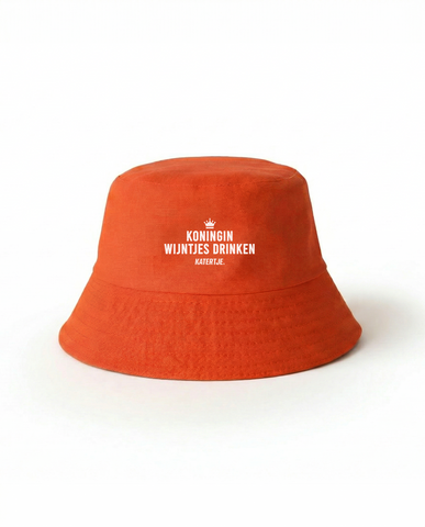 Koningin Wijntjes Drinken | Koningsdag 2026 | Dubbelzijdig Vissershoedje