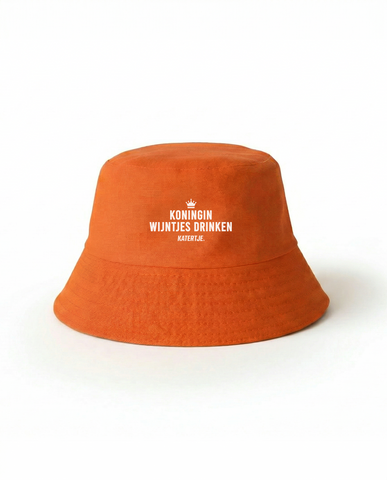Koningin Wijntjes Drinken | Koningsdag 2026 | Dubbelzijdig Vissershoedje