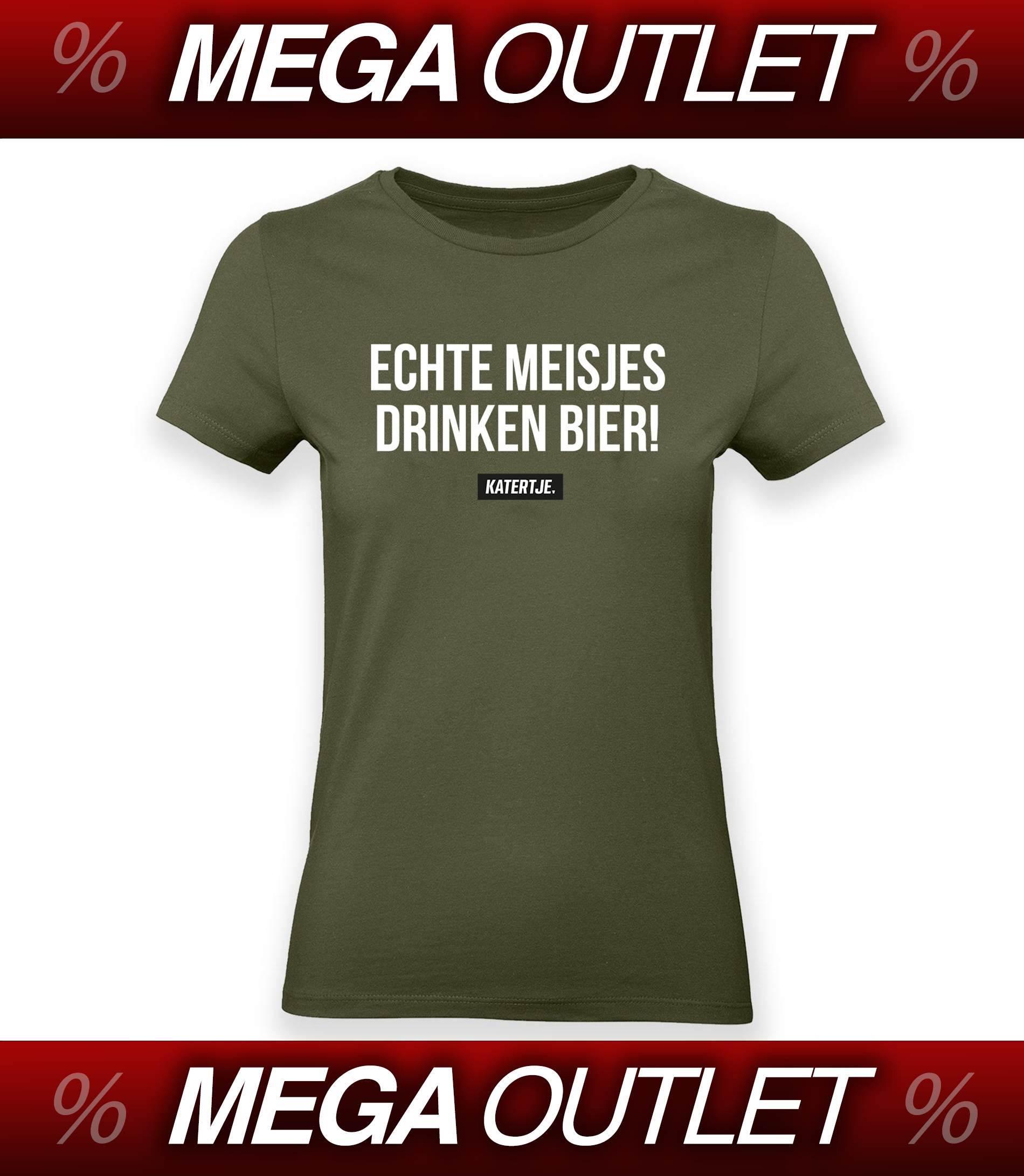 Echte meisjes drinken bier! | Women Tee | MEGA OUTLET '24