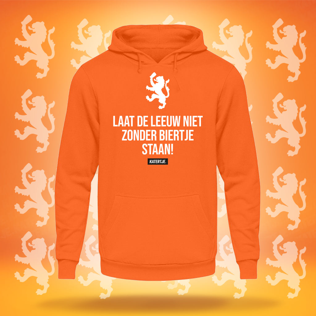 Laat de leeuw niet zonder biertje staan | Unisex hoodie