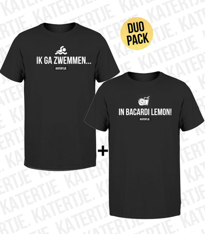 Ik ga zwemmen + In Bacardi Lemon duopack | Men tees