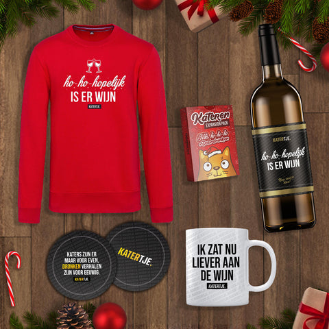 Cadeaupakket Kerst - Ho-ho-hopelijk is er wijn!