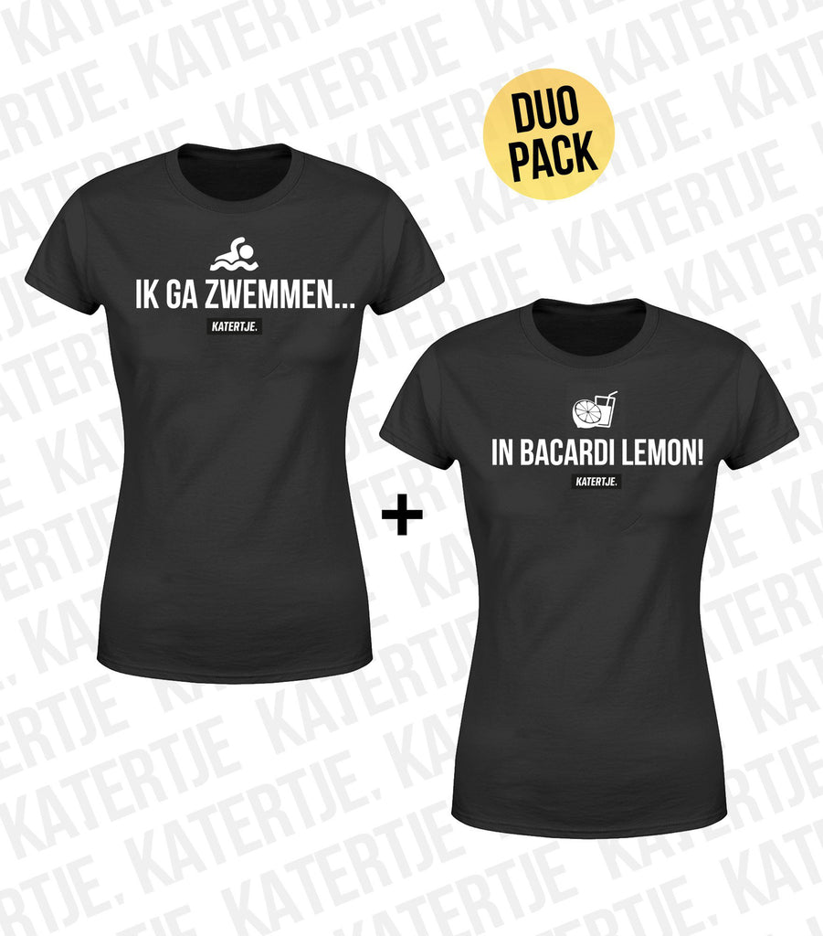 Ik ga zwemmen + In Bacardi Lemon duopack | Women tees